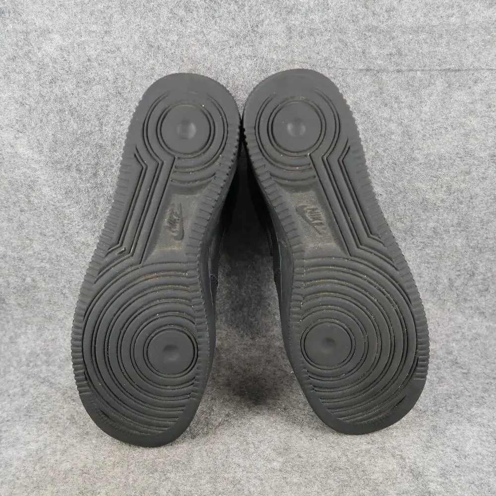 Nike Shoes Mens 8 Air Force 1 Mid Black Sneakers Leather Logo Basketball Casual